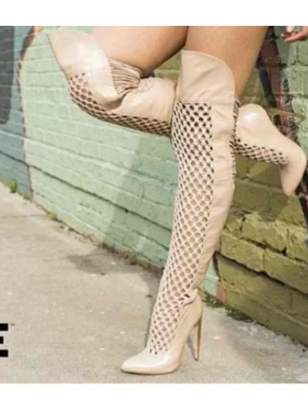 Emily B Over-the-Knee Fishnet Stiletto Boots